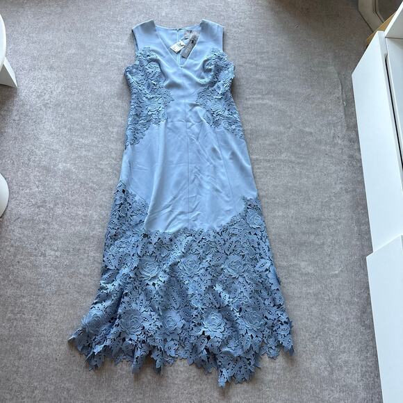 $1,900 NWT Lela Rose Embroidered Appliqué Crepe Evening Gown Dress - Picture 2 of 8